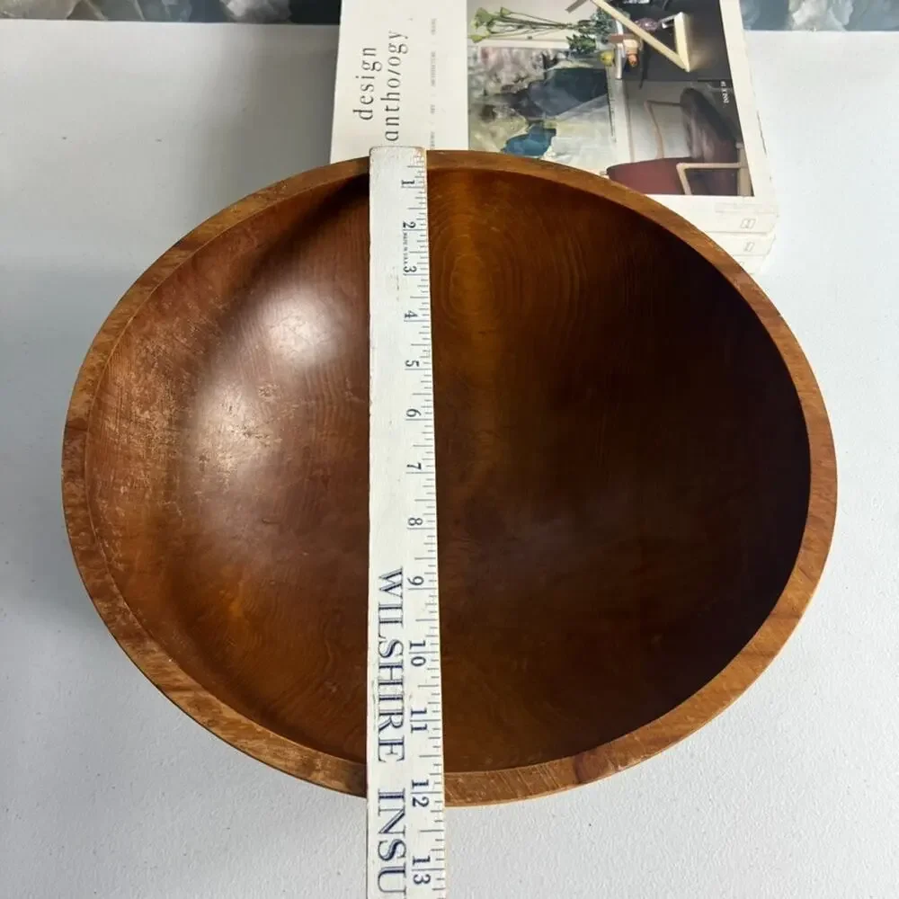 Vintage Mort N. Marton Birch Wood 13” Bowl Dough Salad Made In Canada
